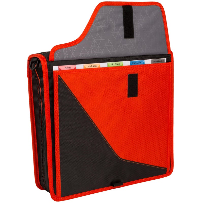 Five Star Zipper Binder, 3 Inch 3-Ring Binder with D Rings, Removable Padded Case, 5-Tab Expanding File and Multi-Use Strap, 850 Sheet Capacity, Red/Black (29296CE8) - Image 5